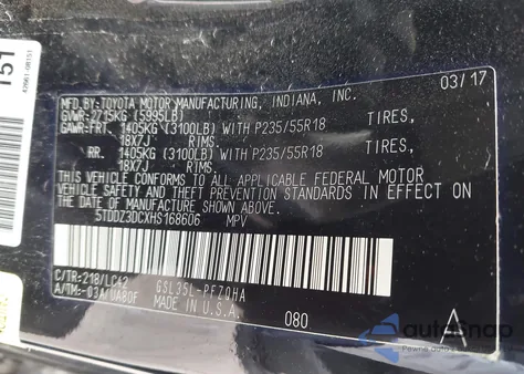 2017 Toyota Sienna Xle Premium 7 Passenger from USA, damaged, VIN 5TDDZ3DCXHS168606